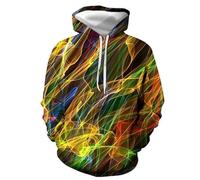 YYZOVBNN Sweat à Capuche Unisexe à Motif 3D de Lignes colorées et fumées, Style Streetwear décontracté, Grandes Tailles Disponibles.