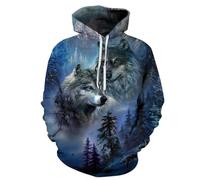 YYZOVBNN Sweat-Shirt Ample d'automne avec Motif 3D de Loups et d'animaux de la Jungle, Style Streetwear Fun.