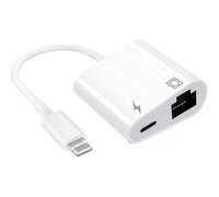 YZ Adaptateur Lightning vers Ethernet, [compatible avec la certification Apple MFI] Adaptateur réseau Ethernet LAN RJ45 2 en 1 avec port de cha
