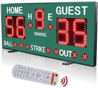 YZ LED Tableau d'affichage électronique de Base-Ball, Compteur de Points de Softball numérique, Rechargeable Compteur de Base-Ball sans Fil, avec télécommande, innings, Ball, Strike, Out