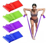 YZ Lot de 4 élastiques de fitness avec 4 niveaux de résistance, Theraband, bandes d'exercice longues pour le yoga, le Pilates et la musculation