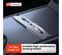 YZ Pour Tesla Model 3 Highland Model Y Juniper 2026 54W Chargeur rapide USB Shunt Hub Intelligent Station d'amarrage Adaptateur de voiture propulsé