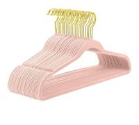 YZBBSH Lot de 20 cintres en velours de qualité supérieure, antidérapants, crochets pivotants à 360°, pour chemises, vestes, costumes (rose)