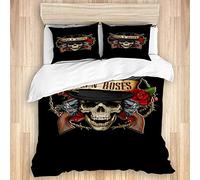YZBEDSET Parure de lit Adulte,Guns N 'Roses Art,1 Housse de Couette 200 x 200cm + 2 Taies d'Oreillers 50 x 75cm