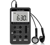 YZCX Mini Radio Stéréo Portable, Radio de Poche Rechargeable Pocket DSP AM FM 2 Bandes Radio Stéréo Récepteur Numérique avec Ecouteurs pour Les Personnes âgées, Simple à Utiliser (Noir)