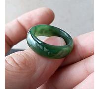 YZDKJ Bague à Bande étroite Naturelle Néphrite Vert Jade Canadian Jade Greenstone Bijoux Cadeau (Ring Size : 6)