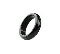 YZDKJ Bague de Jade Noir Agate Naturel for Hommes ou Femmes Couple Amoureux Jade jades Bague Queue Bijoux (Ring Size : 9)
