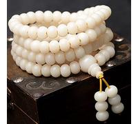 YZDKJ Bodhi Blanc 8mm * 10mm 108 Perles de prière Bouddhiste Perles Bracelet de Chapelet pour Prier