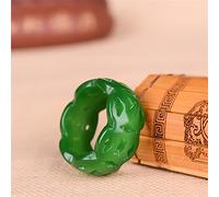 YZDKJ Jade Green Jade Sculpté Sculpté Brand Bague Jade Stones pour Hommes Jade Jade Bijoux Emerald Anneaux Jadéite Bague (Ring Size : 8)