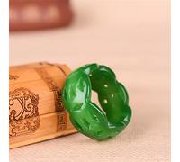 YZDKJ Jade véritable Jade sculpté sculpté Bague de Marque Jade Stones for Hommes jades Pierre émeraude jadérateur jadee Sonnerie Petite Amie Maman Cadeaux (Gem Color : 21mm)