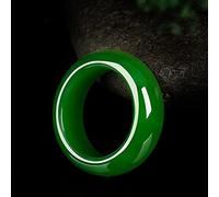 YZDKJ Jade Vert Bague en Pierre Chinoise Charm SCULPTÉ À LA Main JADÉITE Bijoux Accessoires DE Mode AMULETTE pour Hommes Femmes Chanceux Cadeaux (Ring Size : 9)