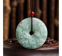 YZDKJ Myanmar Naturel Une Fleurs de jadéite Bloom, Richesse et Boucle de sécurité Pendentif en Jade de Glace