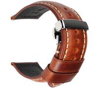 YZDKR Bracelet de montre unisexe en cuir PU 18 mm, 19 mm, 20 mm, 22 mm, 24 mm, 26 mm, bracelet de montre en cuir ciré à l'huile pour hommes(Light Brown,19mm)