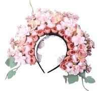 YZDKR Guirlande Coiffe Bandeau Fleurs Épinglé sur La Tête pour Femmes Filles Accessoires de Cheveux(Color7)