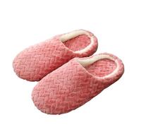 YZDKR Pantoufles d'hiver antidérapantes for femmes et hommes, chaussures de sol en mousse à mémoire forme, douces chaudes, for la maison chambre coucher pour les femmes(Red,42-43)