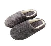 YZDKR Pantoufles d'hiver antidérapantes for femmes et hommes, chaussures de sol en mousse à mémoire forme, douces chaudes, for la maison chambre coucher pour les femmes(Grey,42-43)