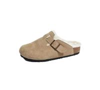 YZDKR Pantoufles d'intérieur décontractées for femmes, pantoufles d'hiver chaudes en polaire for, basses for, confortables for pour les femmes(Khaki,40)