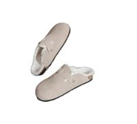 YZDKR Pantoufles d'intérieur décontractées for femmes, pantoufles d'hiver chaudes en polaire for, basses for, confortables for pour les femmes(Beige,36)