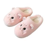 YZDKR Pantoufles en peluche for chat mignon, pantoufles à plateforme for femmes et hommes, d'hiver, d'intérieur, jolies chaussures coton pour les femmes(Pink,36-37)