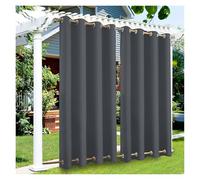 YZDKR Rideaux d'extérieur Coupe-Vent avec œillets en blé, Rideaux occultants imperméables for Patio, cabane, Porche, Gazebo, pergola, Jardin pour terrasse, Gazebo(Dark Gray,1PCS_W100XH84IN-254X213CM)