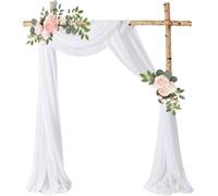 YZDKR Tissu drapé for Arche de Mariage en Mousseline Rose 300 x 75 cm, Rideau de Fond Transparent for cérémonie de Mariage, fête, Plafond, décoration d'intérieur pour décor de Mariage(White,180x30cm)