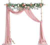 YZDKR Tissu drapé for Arche de Mariage en Mousseline Rose 300 x 75 cm, Rideau de Fond Transparent for cérémonie de Mariage, fête, Plafond, décoration d'intérieur pour décor de Mariage(Pink,300x75cm)