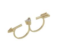 Yzdysg Anneaux, Nouveau Cupidon-Coeur-Flèche Anneaux Pour Femmes Réglable Deux Doigts Zircon Charme Bijoux pour Mariage Couple Cadeaux