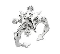 Yzdysg Anneaux rotatifs Zircon Étoile Réglable Anneaux pour Femmes Mariage Femme Mode Esthétique Bijoux Noël
