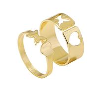 Yzdysg Bagues, 2 pièces papillon cœur ouvert anneaux pour femmes filles amants bijoux ajouter à la tenue symboliser l'amour pour les amoureux, As shown, the opening is adjustable, Métal