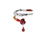 Yzdysg Bagues avec rose rouge - Ouverture réglable pour femmes et filles - Unique - Cercles de doigts - Bijoux esthétiques
