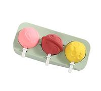 Yzdysg Moule à glace réutilisable en silicone 3 cellules en forme de dessin animé