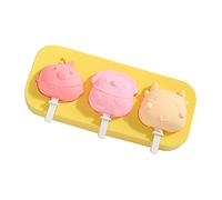 Yzdysg Moule à glace réutilisable en silicone 3 cellules en forme de dessin animé