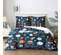 Yzehomijia Housse de Couette et Parure de Lit sur Le Thème du Football pour Enfant - Ensemble de Lit 3 Pièces (140x200 cm + 2x65x55 cm) - Confort Respiration, Idée Cadeau.（F7×140）