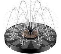 Yzert Fontaine Solaire Extérieur 2025 Upgraded, Solaire Flottant Fontaine Mini Jardin Pompe Fontaine Solaire Flottante avec 7 Buses & 4 Tiges Fixes pour Bain d'oiseaux, Jardin Fontain