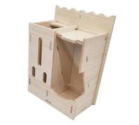 YzG798 Peau de hamster avec échelle d'escalade et fenêtre en bois amovible pour jouer/masquer 17 x 17 x 2 cm