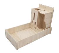 YzG798 Peau de hamster avec échelle d'escalade et fenêtre en bois amovible pour jouer/mastiquer/cacher (C, 17 x 17 x 2 cm)