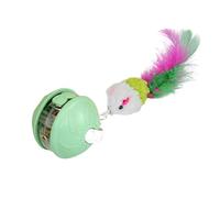 YzG819 Jouet interactif pour chat avec alerte vocale Tête de plume infrarouge perdue Design détachable pour intérieur et extérieur Vert clair 5 x 5 cm