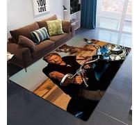 YZGAH Français Rock Star Johnny Hallyday Tapis Imprimé Tapis De Pique-Nique pour Salon Chambre Beau Tapis Photographie Props Cadeau d'anniversaire I2991 50X70Cm