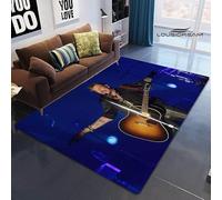 YZGAH Français Rock Star Johnny Hallyday Tapis Imprimé Tapis De Pique-Nique pour Salon Chambre Beau Tapis Photographie Props Cadeau d'anniversaire I5630 80X120Cm