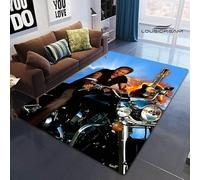 YZGAH Français Rock Star Johnny Hallyday Tapis Imprimé Tapis De Pique-Nique pour Salon Chambre Beau Tapis Photographie Props Cadeau d'anniversaire I8167 60X90Cm