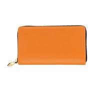 YzgWjBhd Beauty Portefeuille en cuir imprimé orange brûlé, portefeuille élégant pour femme avec porte-cartes de crédit, organiseur d'argent, noir, taille unique