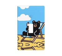YzgWjBhd Couvercle d'interrupteur 1 gang - Plaque murale décorative à bascule unique - Imprimé ours noir - Pour ferme, salle de bain, cuisine, chambre à coucher