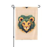 YzgWjBhd Drapeau de maison de lion de dessin animé vertical double face, de qualité supérieure, grand drapeau de maison, décoration saisonnière, 71,1 x 101,6 cm