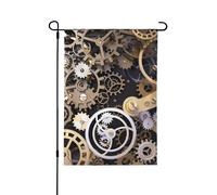 YzgWjBhd Drapeau de maison vertical à engrenages mécaniques Steampunk double face, de qualité supérieure, grand drapeau de maison, décoration saisonnière, 31,8 x 45,7 cm