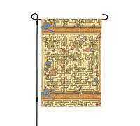YzgWjBhd Drapeau vertical double face de qualité supérieure pour le labyrinthe au trésor - Grand drapeau de maison - Décoration saisonnière - 31,8 x 45,7 cm