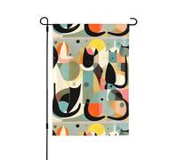 YzgWjBhd Drapeau vertical double face pour maison de chat d'art moderne du milieu du siècle, grand drapeau de maison de qualité supérieure, décoration saisonnière, 71,1 x 101,6 cm