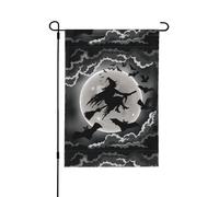 YzgWjBhd Drapeau vertical double face pour maison de sorcière d'Halloween, grand drapeau de maison, décoration saisonnière, 31,8 x 45,7 cm