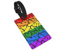 YzgWjBhd Étiquettes de bagage Gay Pride avec motif arc-en-ciel pour valise, jolies étiquettes de valise avec carte d'adresse pour femmes, hommes, filles, voyages