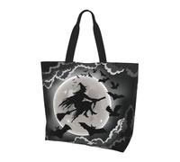 YzgWjBhd Grand sac fourre-tout de sorcière d'Halloween pour femme, grand sac de courses, amusant et léger pour porter au quotidien, Sorcière d'Halloween, One Size