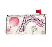 YzgWjBhd Housse de boîte aux lettres romantique Paris Tour Eiffel Bycicle imprimé, imperméable, protection UV, emballage de boîte aux lettres amusant, 53,3 x 45,7 cm